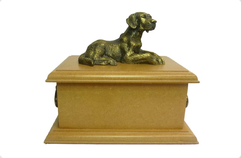 Urna Personalizada Pet com um cachorro de bronze